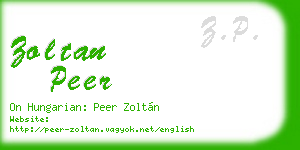 zoltan peer business card