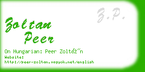 zoltan peer business card